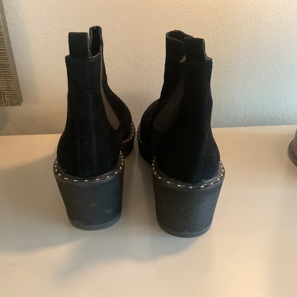 Black suede studded wedge boots - Picture 3 of 7